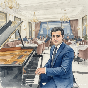 one handed pianist , Ali Baghbani , پیانیست تک دست